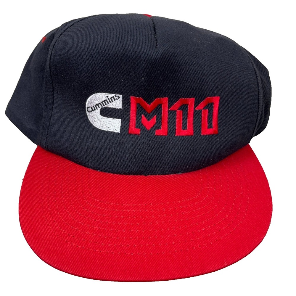 Vintage ummins Hat Cap Snapback Black Red Embroidered M11 Diesel Truck 90s Adult